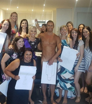 Photo sent in with this review: Cheeky Hens Life Drawing and Dinner Party