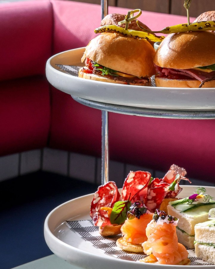 The savoury tier: sliders, smoked salmon and ribbon sandwiches