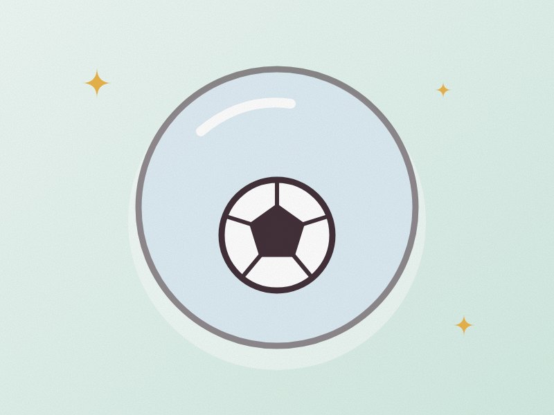 Illustration: a soccer ball inside a giant bubble