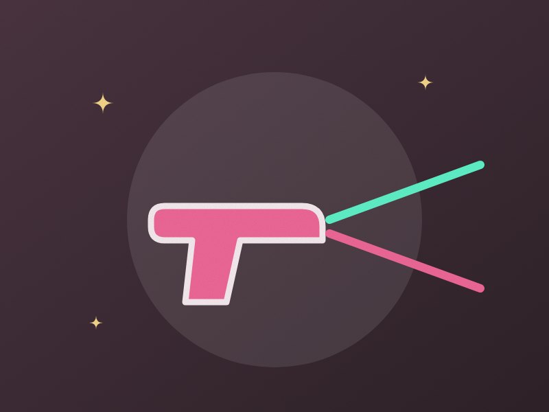 Illustration: a laser tag blaster with two beams