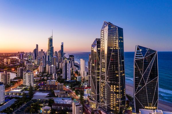 Stunning view of Surfers paradise at sunset