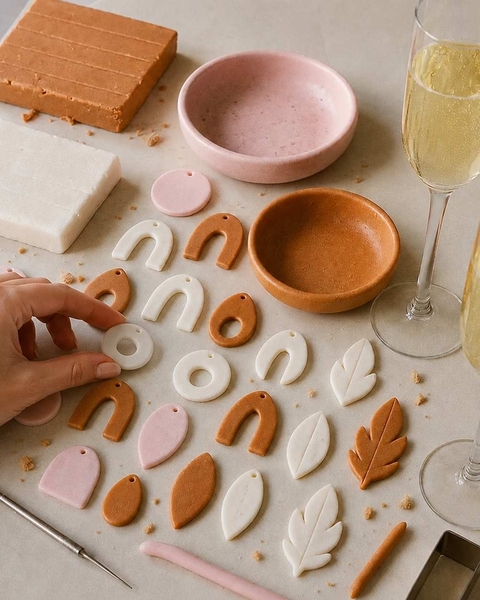 A clay pot being painted with bright pink and yellow petals